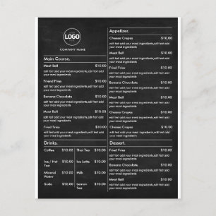 Price List   Black Chalkboard Business Menu Modern