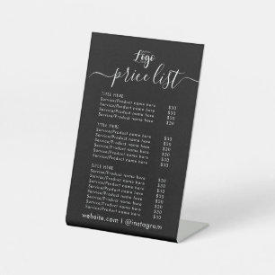 PRICE LIST   Business Logo Opening Hours Pedestal Sign