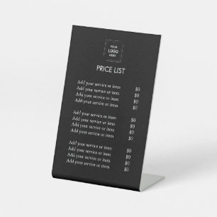 Price List Custom Business Logo Modern Pedestal Pedestal Sign