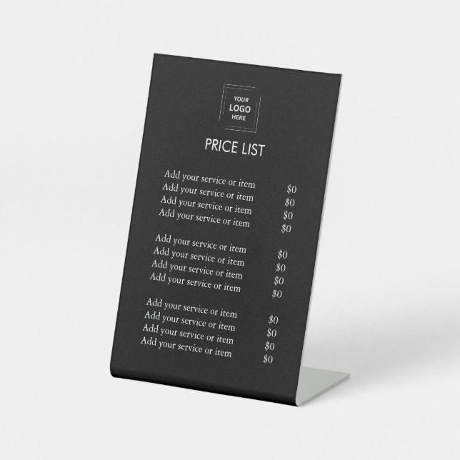 Price List | Custom Business Logo Modern Pedestal  Pedestal Sign (Front)