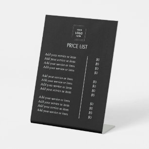 Price List Custom Logo Black Business Pedestal Sign