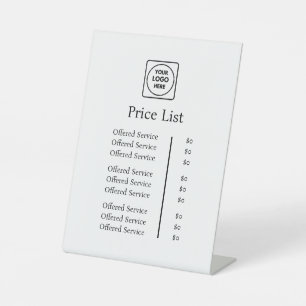 Price List Display   Modern Professional Logo  Pedestal Sign
