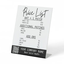 Price list for trucker hat bar