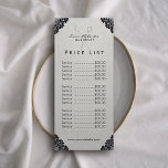 Price List | Hair Stylist Vintage Black Lace Salon Rack Card<br><div class="desc">Hair Stylist Vintage Black Lace Beauty Salon Price List Rack Cards.</div>