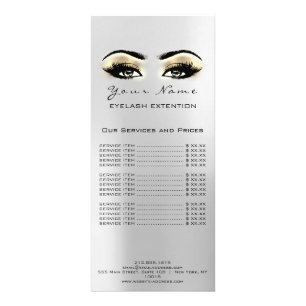 Price List Lashes Extension Makeup Artist Aestheti Rack Card