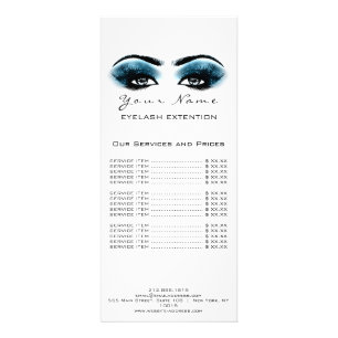 Price List Lashes Extension Makeup Artist Blue Rack Card