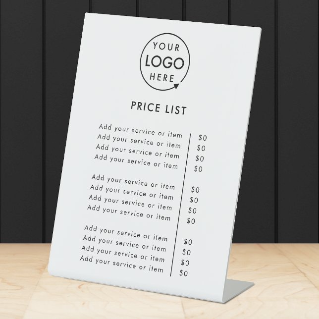 Price List | Logo Business Modern Professional Pedestal Sign (Creator Uploaded)