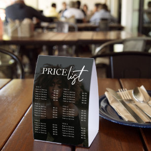 Price List Menu Salon Pricing Guide Photo