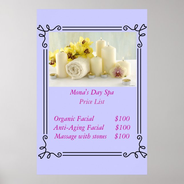 Price List Poster (Front)