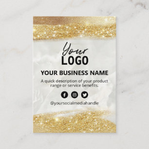 Price List Product Range Ingredients Gold Glitter Business Card