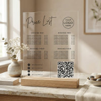 Price List Social Media Website QR Code Business