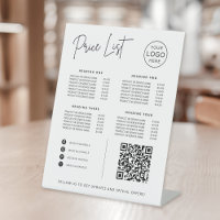 Price List Social Media Website QR Code Business