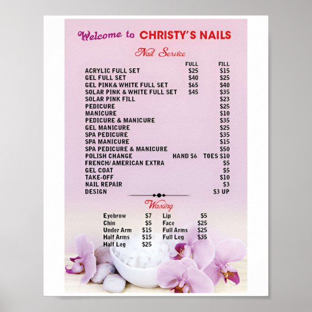 Price Nail Salon Posters (Front)
