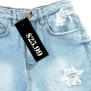 Price Only Black Skinny Clothing Hang Tag