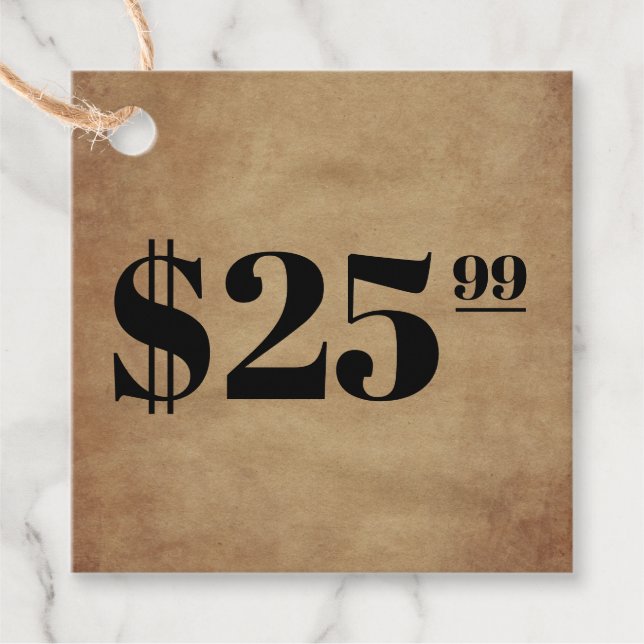 Price Only Hang Tag Clothing Papercraft (Front)