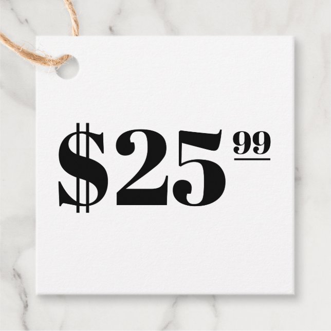 Price Only White Hang Tag Clothing (Front)