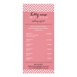 PRICE SERVICES LIST cool chevron pattern coral Rack Card