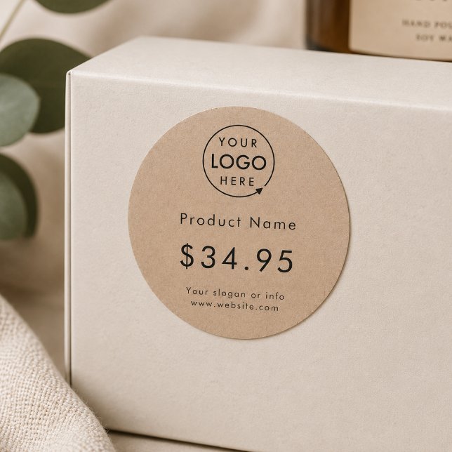 Price Stickers | Rustic Product Pricing Label (Your brand, your custom price stickers, available on a sheet or bulk roll in a range of colors)