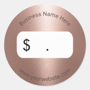 Price Tag Modern Rose Gold Metallic