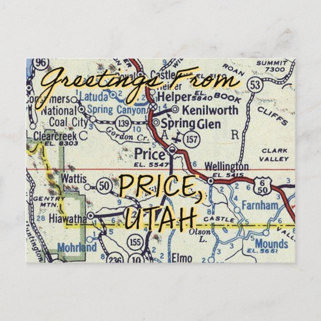 Price Utah Vintage Postcard (Front)