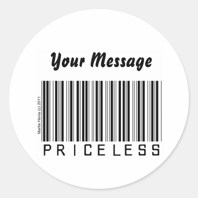 'Priceless' Barcode Sticker (Personalise) (Front)