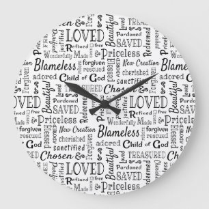 Priceless Christian Words of Affirmation Large Clock