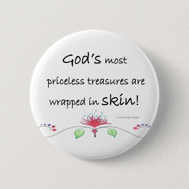 priceless treasures 6 cm round badge (Front)