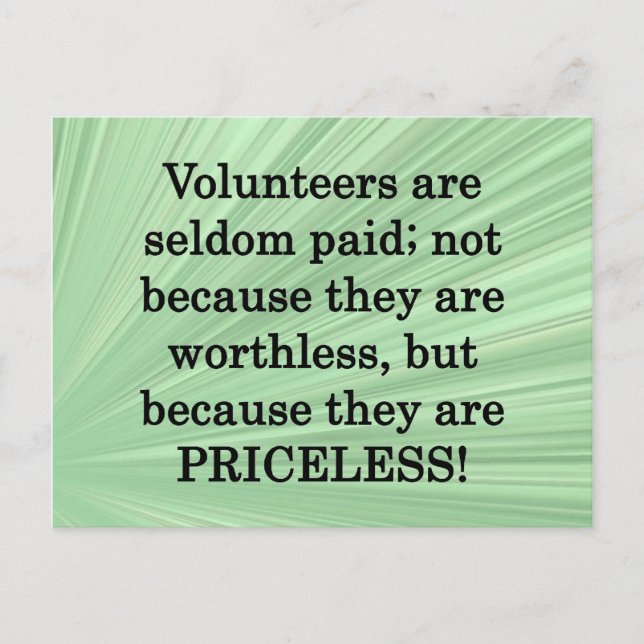 Priceless Volunteers Postcard (Front)