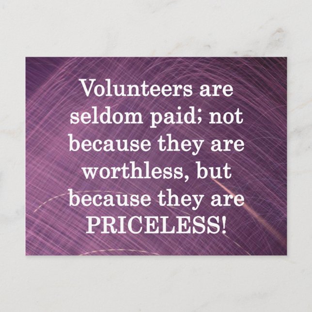 Priceless Volunteers Postcard (Front)