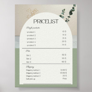 Pricelist sample poster