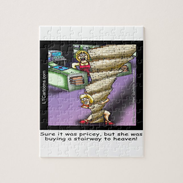 Pricey Heavenly Stairway Funny Jigsaw Puzzle (Vertical)
