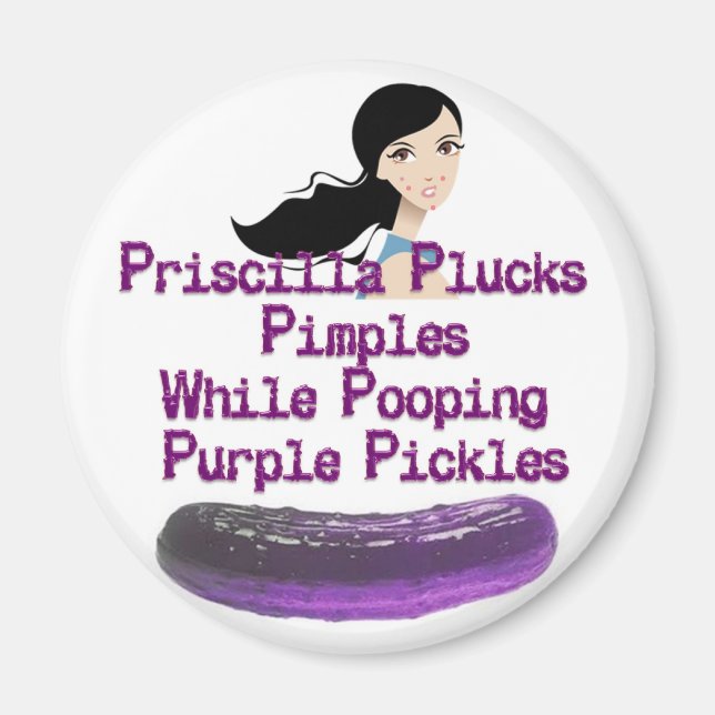Pricilla Tongue Twister Magnet (Front)