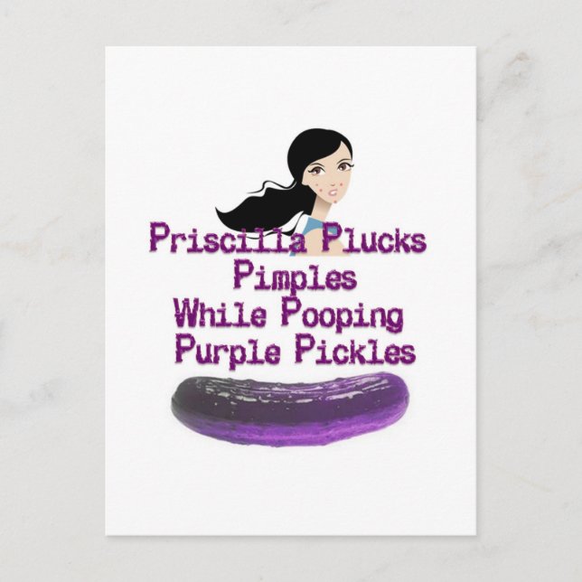 Pricilla Tongue Twister Postcard (Front)