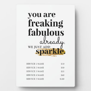 Pricing Services Hair Makeup Lashes Salon Sign Plaque