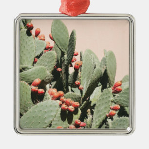 Prickley Pear Cactus Metal Tree Decoration