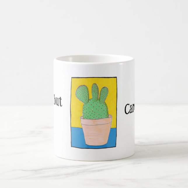 Prickly, but cute, your name, cactus drawing,  coffee mug (Center)