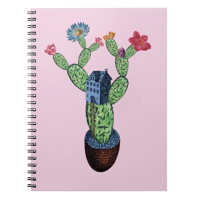 Prickly cactus with flowers notebook (Front)