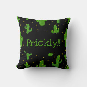Prickly Funny Quote Green Cactus Plant Custom Cushion