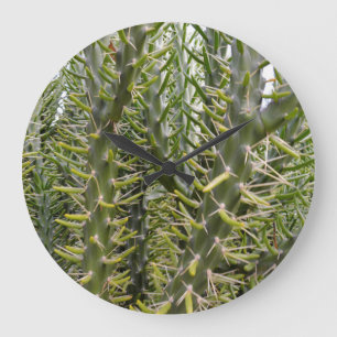 Prickly Green Cactus Plant, Large Clock