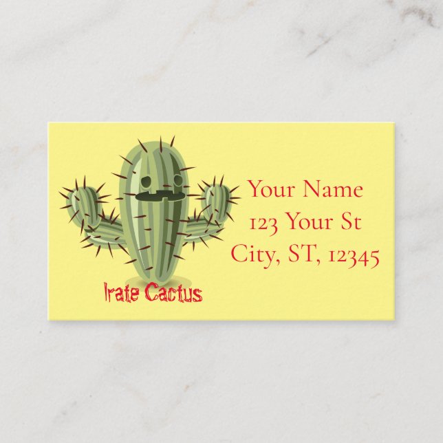 Prickly Irate Cactus Thunder_Cove Business Card (Front)