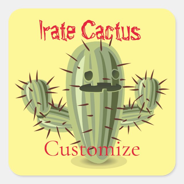 Prickly Irate Cactus Thunder_Cove Square Sticker (Front)