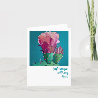 Prickly Pear Art on Folded Thank You Card