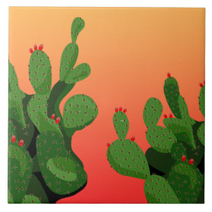 Prickly Pear Cactus Arizona Home Decor Tile