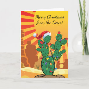 Prickly Pear Cactus  Christmas Holiday Card