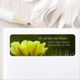 Prickly Pear Cactus Desert Flower / Yellow Green /