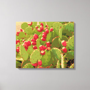 Prickly Pear Cactus Fruit Altered Abstract Photo Canvas Print