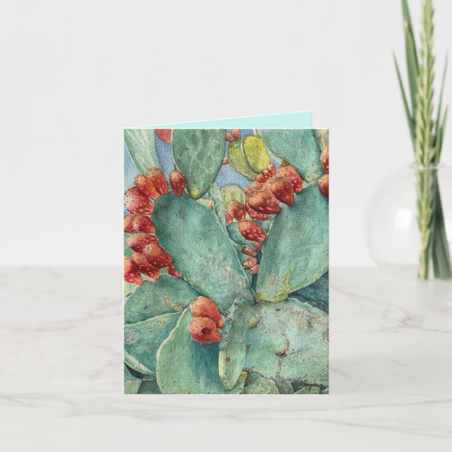 Prickly Pear Cactus Note Card (Front)