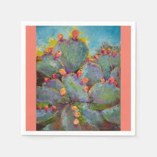 Prickly Pear Cactus paper beverage napkin