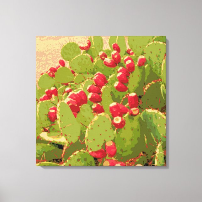 Prickly Pear Cactus Photo Abstract Canvas Print (Front)