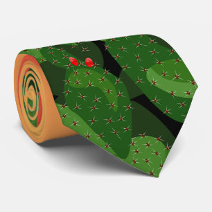 Prickly Pear Cactus Sunset Desert Tie